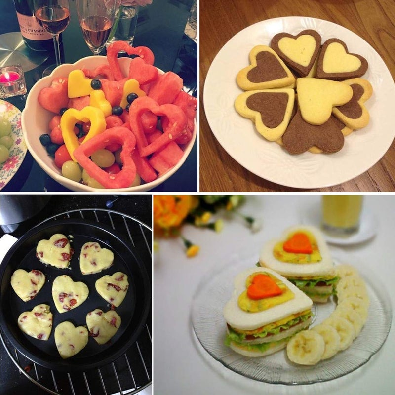 BakingWorld Heart Cookie Cutter Set,9 Piece Heart Shapes Stainless Steel Cookie Cutters Mold for Cakes Biscuits and Sandwiches,0.98"/1.45"/1.57"/1.96"/2.04"/2.32"/2.75"/3.18"/3.74" Assorted Sizes - Image 3